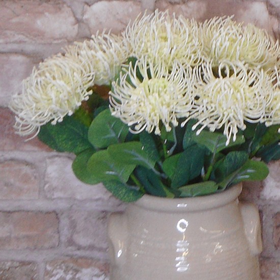 Artificial Leucospermum Protea Cream 45cm Artificial Flowers